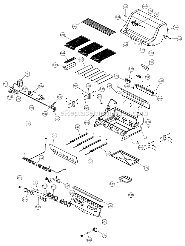 Page A Diagram and Parts List for  Blue Ember Grill